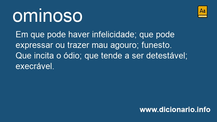 Significado de ominoso