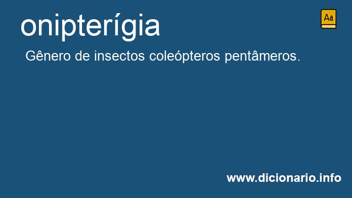 Significado de oniptergia