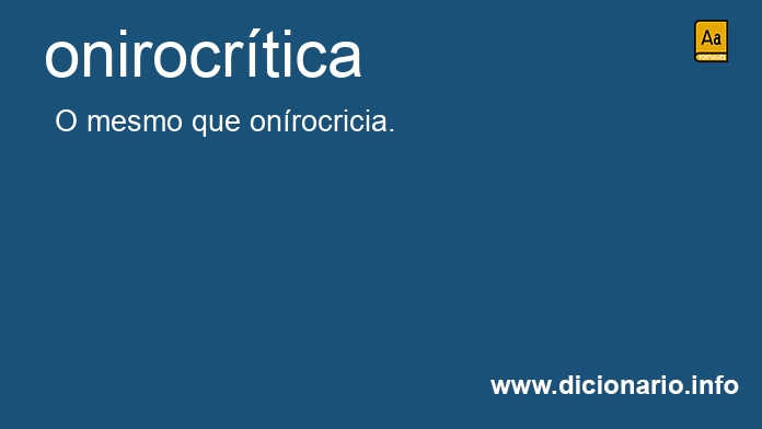 Significado de onirocrtica