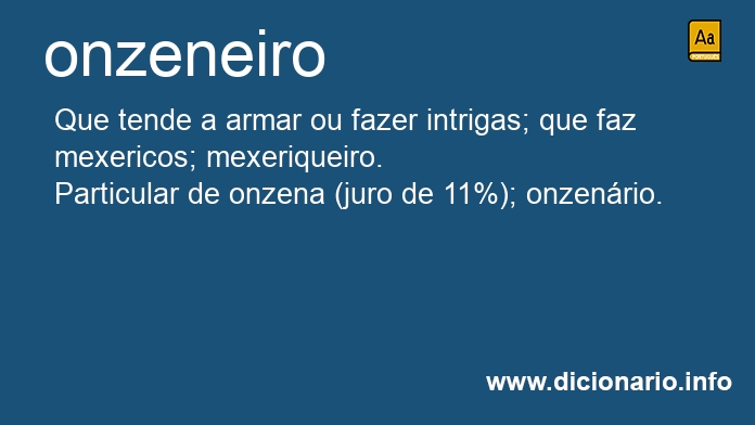 Significado de onzeneira