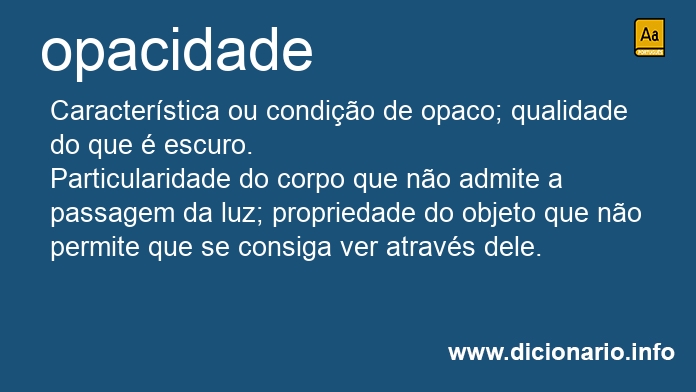 Significado de opacidade