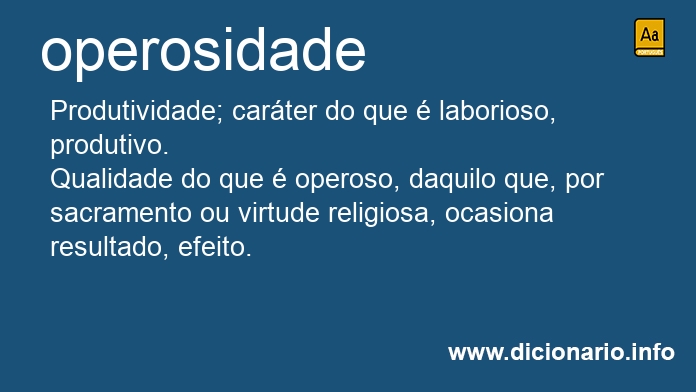 Significado de operosidade