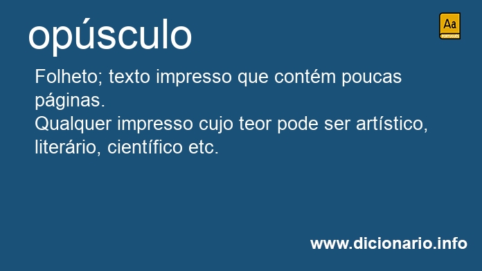 Significado de opsculo