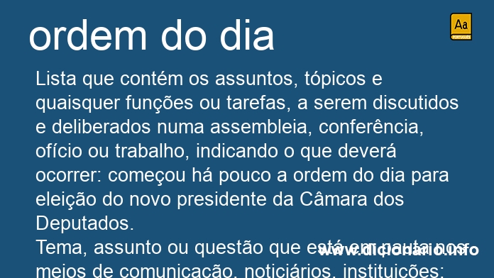 Significado de ordem do dia