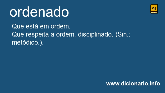 Significado de ordenado