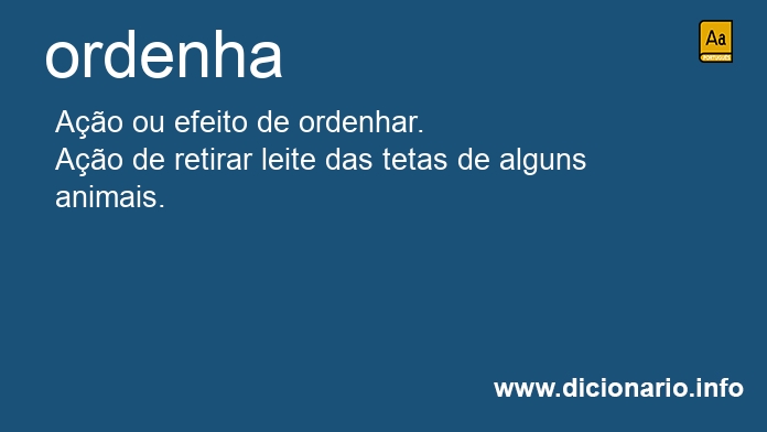 Significado de ordenha