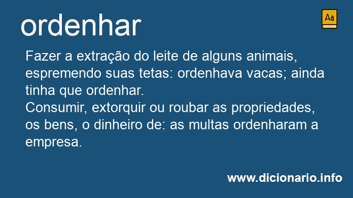 Significado de ordenhar