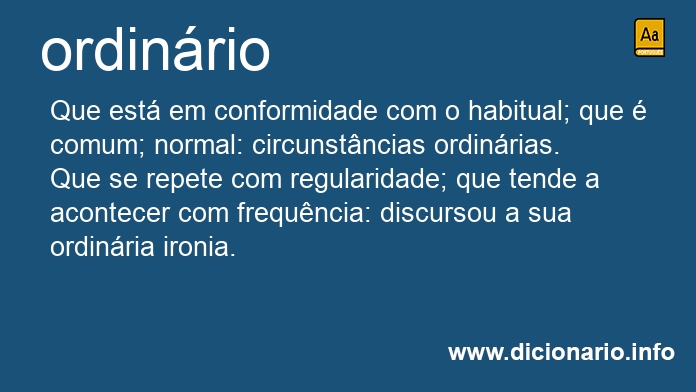 Significado de ordinrio