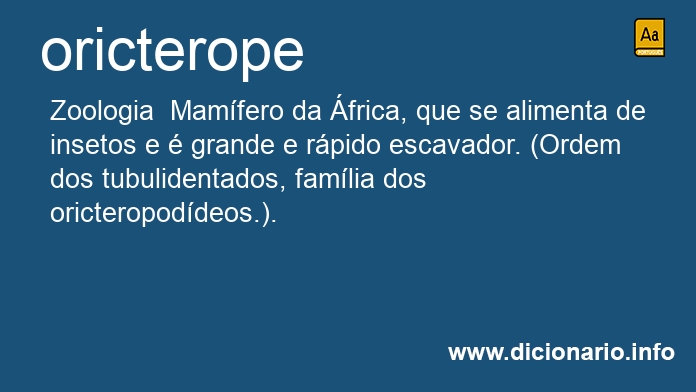 Significado de oricterope