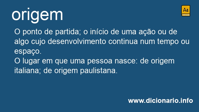 Significado de origem