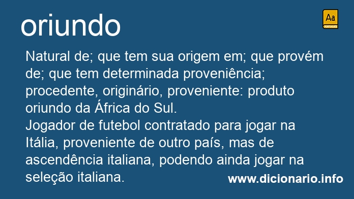 Significado de oriunda