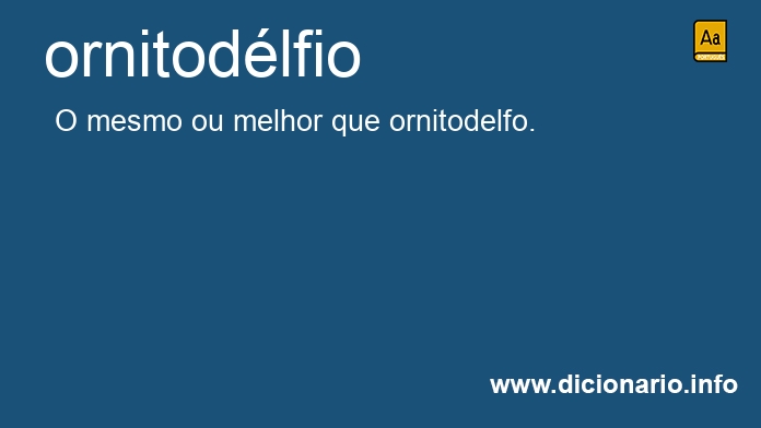 Significado de ornitodlfio