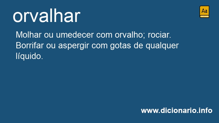 Significado de orvalhareis