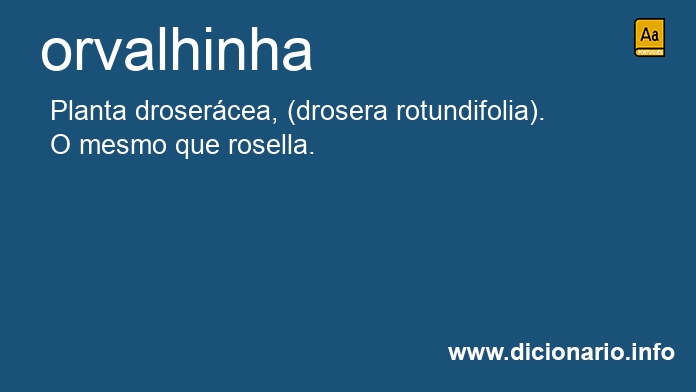 Significado de orvalhinha
