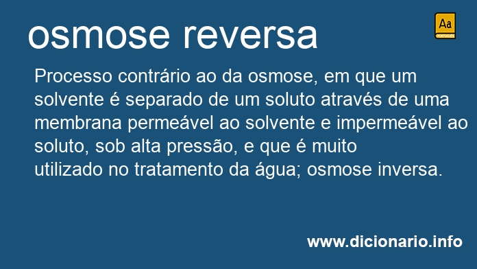 Significado de osmose reversa