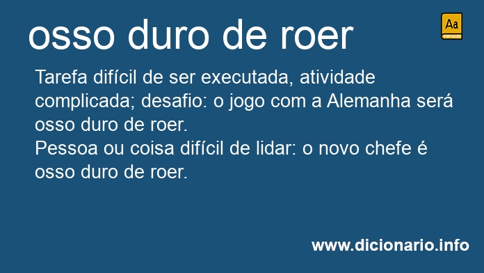 Significado de osso duro de roer