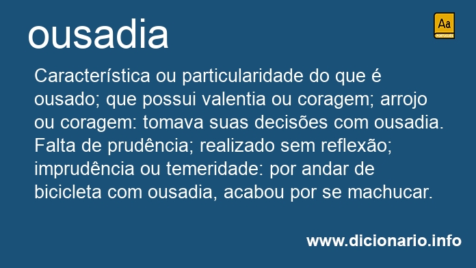 Significado de ousadia