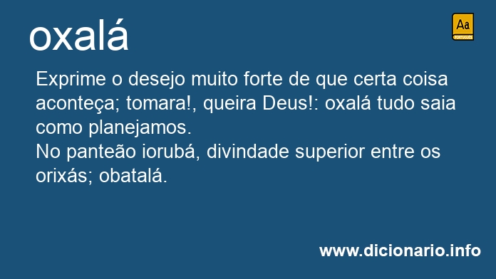 Significado de oxal