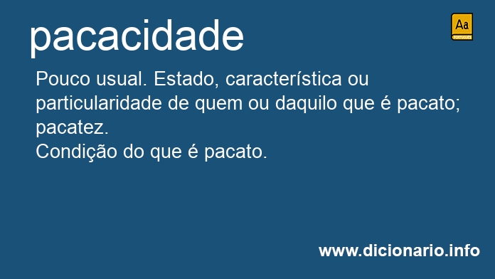 Significado de pacacidade