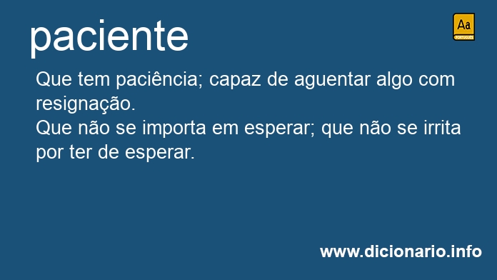 Significado de paciente