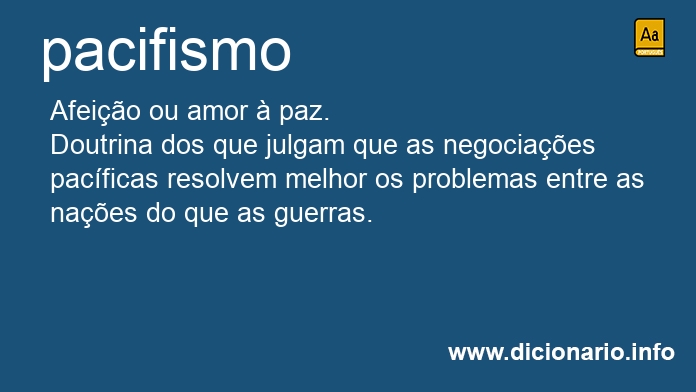 Significado de pacifismo