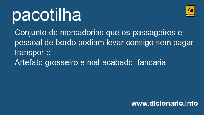 Significado de pacotilha