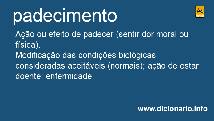 Significado de padecimento