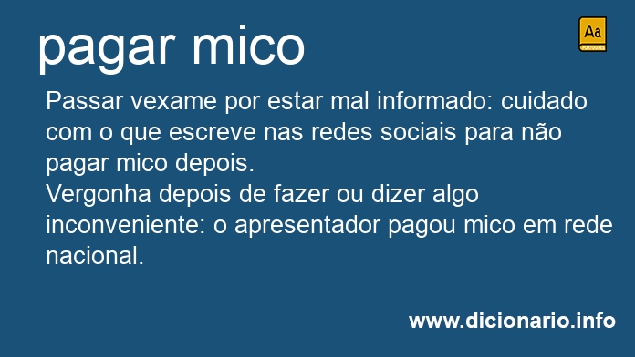 Significado de pagar mico