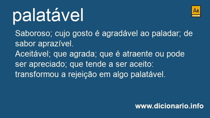 Significado de palatvel