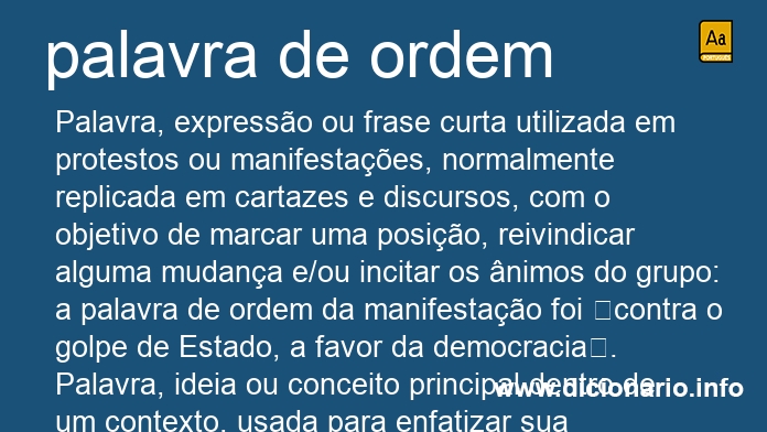 Significado de palavra de ordem