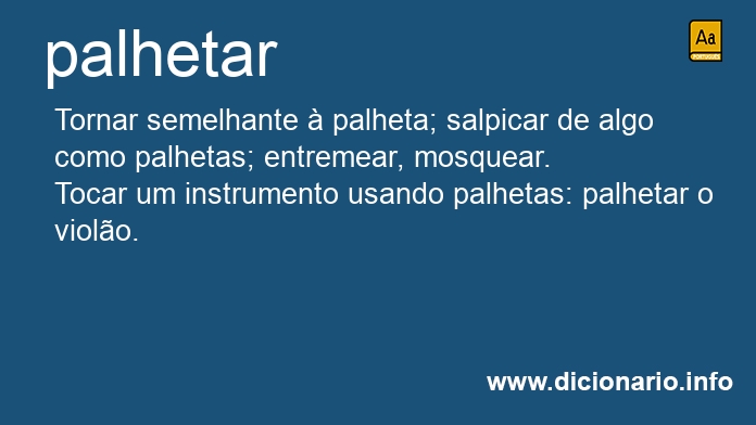 Significado de palhetar