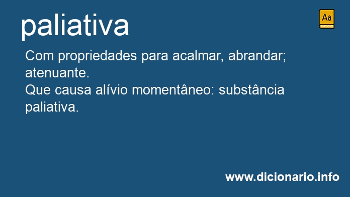 Significado de paliativas