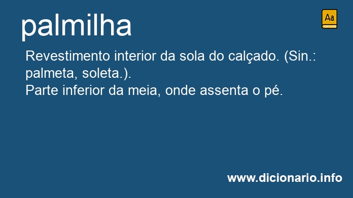 Significado de palmilha