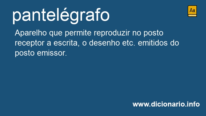 Significado de pantelgrafo