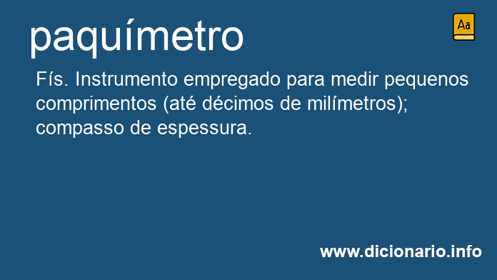 Significado de paqumetro