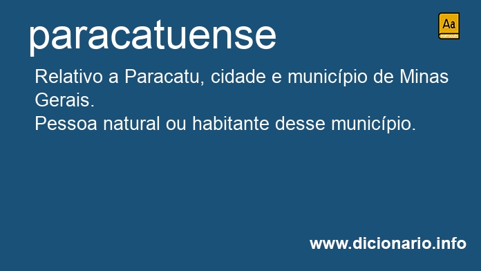 Significado de paracatuense