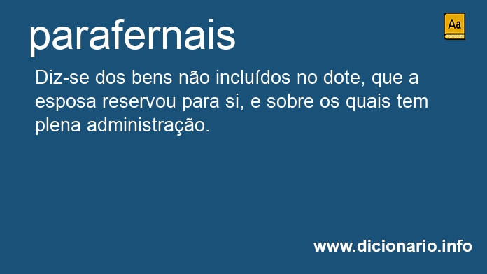 Significado de parafernais