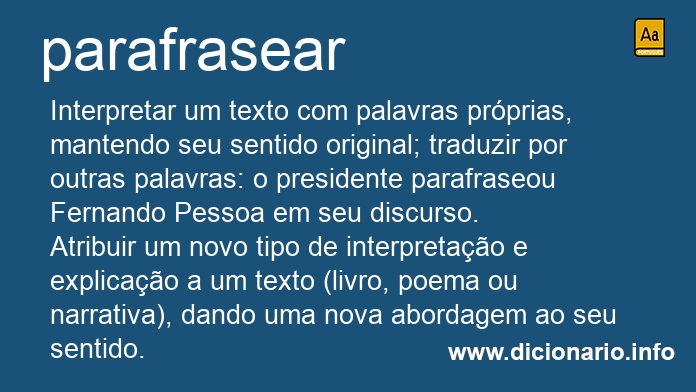 Significado de parafraseai