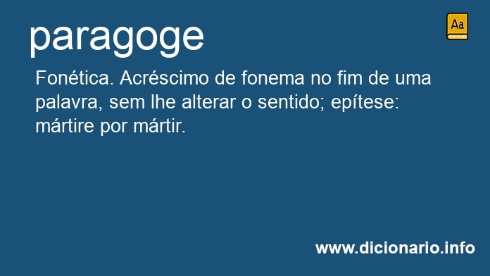 Significado de paragoge