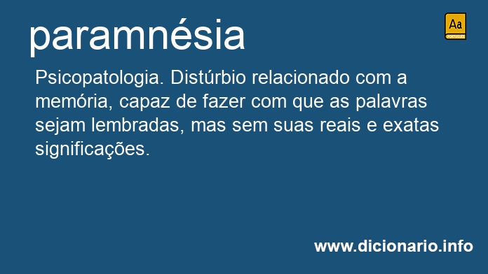 Significado de paramnsia