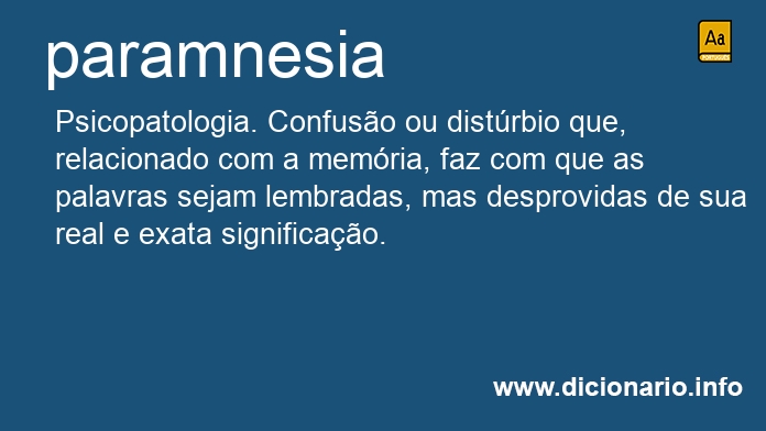 Significado de paramnesia