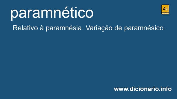 Significado de paramntico