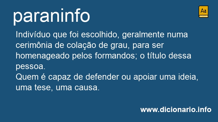 Significado de paraninfo