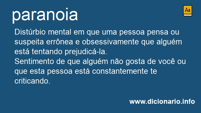Significado de paranoia