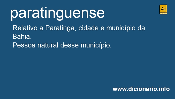 Significado de paratinguense