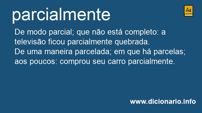 Significado de parcialmente
