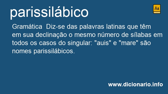 Significado de parissilbico