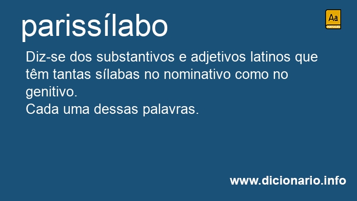 Significado de parisslabo