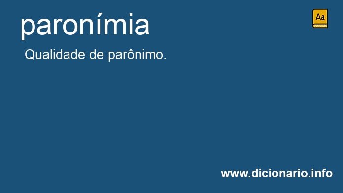 Significado de paronmia