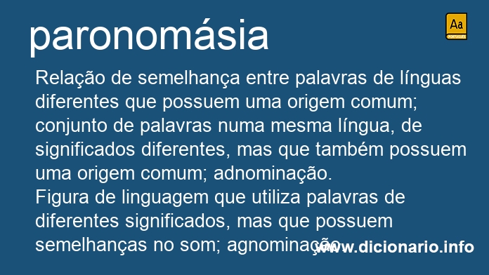 Significado de paronomsia